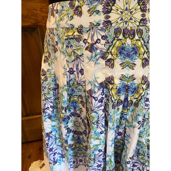 Talbots Womens Floral Skirt Plus Size 14 Pleated Fitted Purple  GORGEOUS - Picture 3 of 11